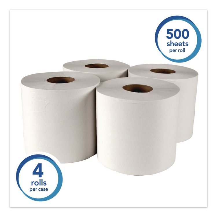 Essential Center-Pull Towels, Absorbency Pockets, 2-Ply, 8 x 15, White, 500/Roll, 4 Rolls/Carton