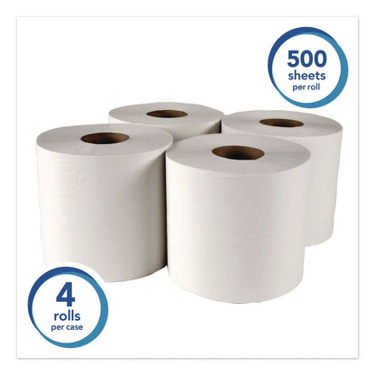 Essential Center-Pull Towels, Absorbency Pockets, 2-Ply, 8 x 15, White, 500/Roll, 4 Rolls/Carton
