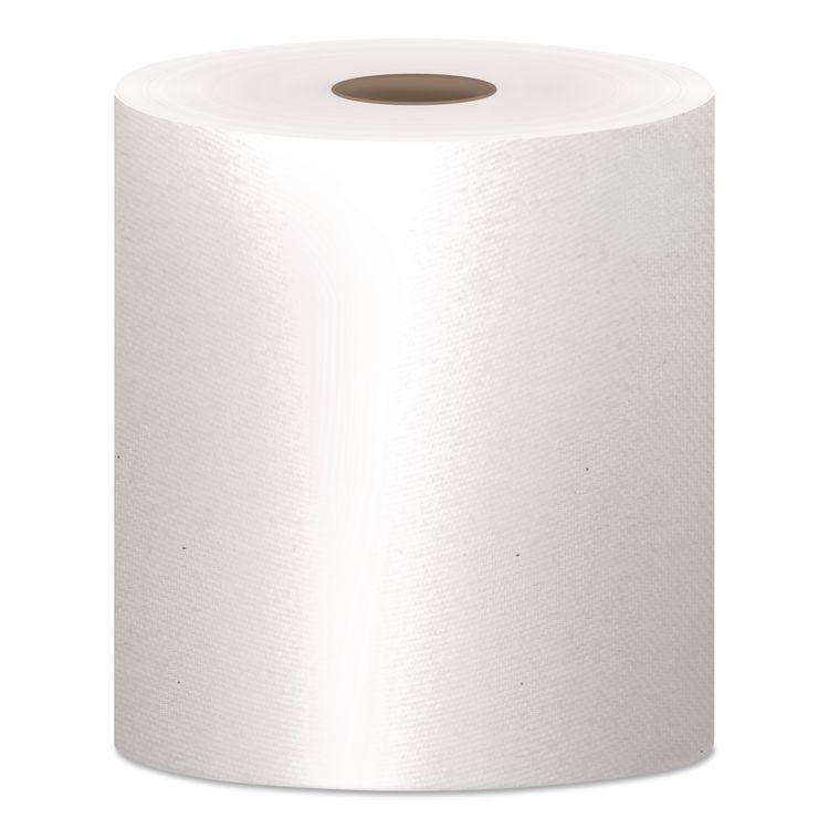 Essential 100% Recycled Fiber Hard Roll Towel, 1-Ply, 8" x 800 ft, 1.5" Core, White, 12 Rolls/Carton