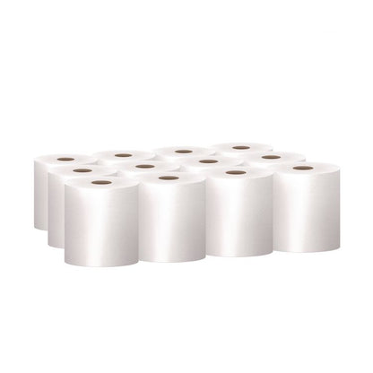 Essential 100% Recycled Fiber Hard Roll Towel, 1-Ply, 8" x 800 ft, 1.5" Core, White, 12 Rolls/Carton