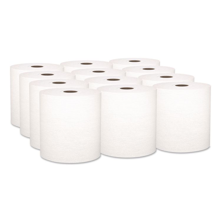 Universal Hard Roll Paper Towels with Premium Absorbency Pockets, 1-Ply, 8" x 425 ft, 1.5" Core, White, 12 Rolls/Carton