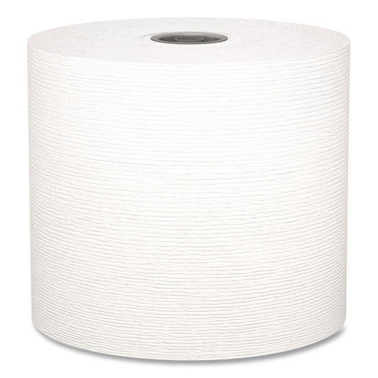 Hard Roll Paper Towels with Premium Absorbency Pockets with Colored Core, Gray Core, 1-Ply, 7.5" x 700 ft, White, 6 Rolls/CT