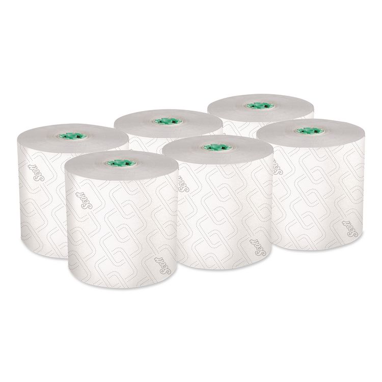 Pro Hard Roll Paper Towels with Elevated Scott Design for Scott Pro Dispenser, Green Core Only, 1-Ply, 1,150 ft, 6 Rolls/CT