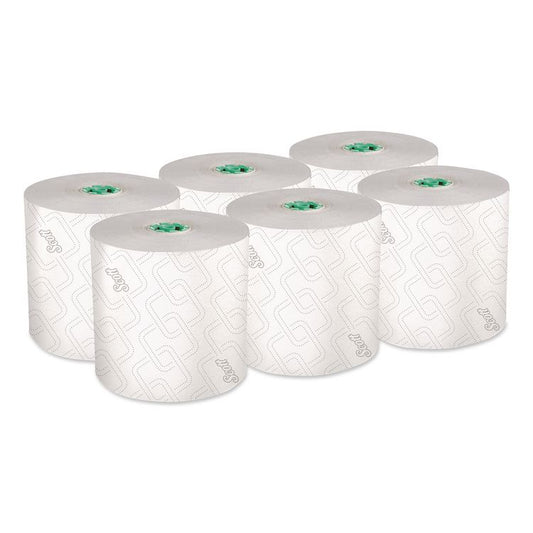 Pro Hard Roll Paper Towels with Elevated Scott Design for Scott Pro Dispenser, Green Core Only, 1-Ply, 1,150 ft, 6 Rolls/CT