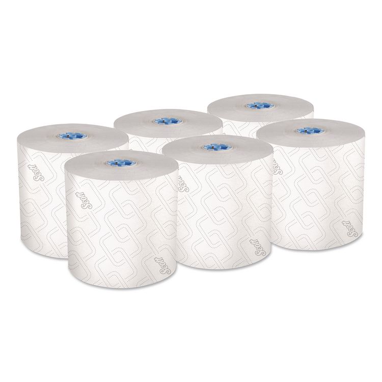 Pro Hard Roll Paper Towels with Elevated Scott Design for Scott Pro Dispenser, Blue Core Only, 1-Ply, 1,150 ft, 6 Rolls/CT