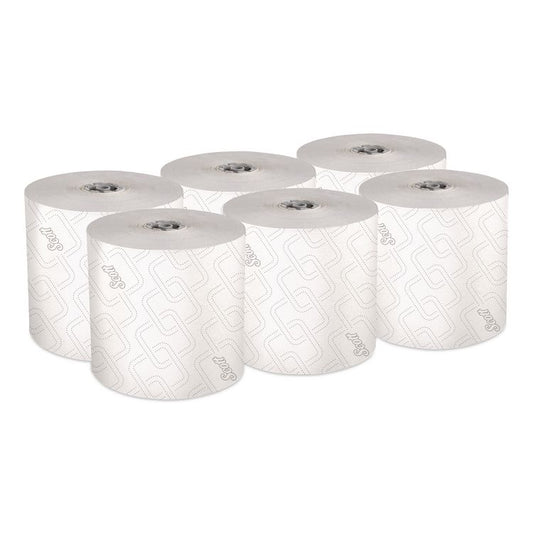 Pro Hard Roll Paper Towels with Elevated Scott Design for Scott Pro Dispenser, Gray Core Only, 1-Ply, 1,150 ft, 6 Rolls/CT