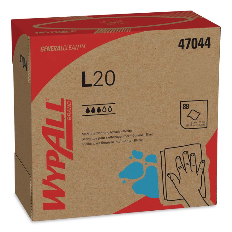 L20 Towels, POP-UP Box, 4-Ply, 9.1 x 16.8, Unscented, White, 88/Box, 10 Boxes/Carton