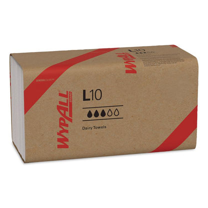L10 SANI-PREP Dairy Towels, Banded, 2-Ply, 9.3 x 10.5, Unscented, White, 200/Pack, 12 Packs/Carton