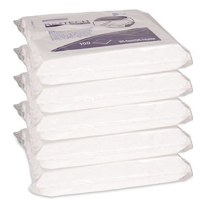 W5 Critical Task Dry Wipers, Flat Double Bag, Spunlace, 9 x 9, Unscented, White, 100/Pack, 5 Packs/Carton