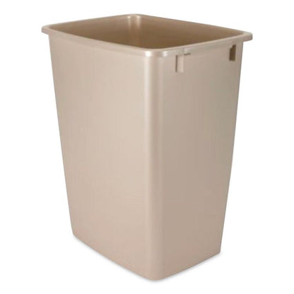 Open-Top Wastebasket, 9 gal, Plastic, Bisque, 6/Carton