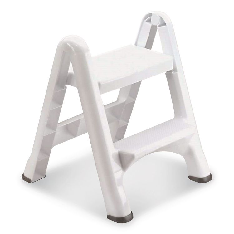 EZ Step 2-Step Folding Stool, 300 lb Capacity, 19.5 x 20.6 x 22.7, White, 3/Carton