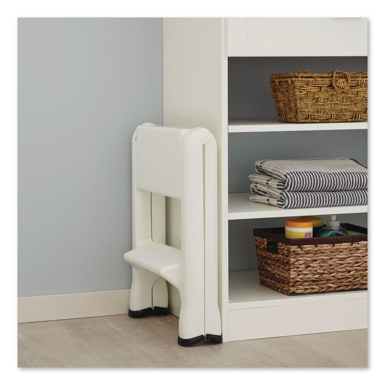 EZ Step 2-Step Folding Stool, 300 lb Capacity, 19.5 x 20.6 x 22.7, White, 3/Carton
