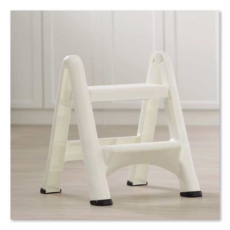 EZ Step 2-Step Folding Stool, 300 lb Capacity, 19.5 x 20.6 x 22.7, White, 3/Carton