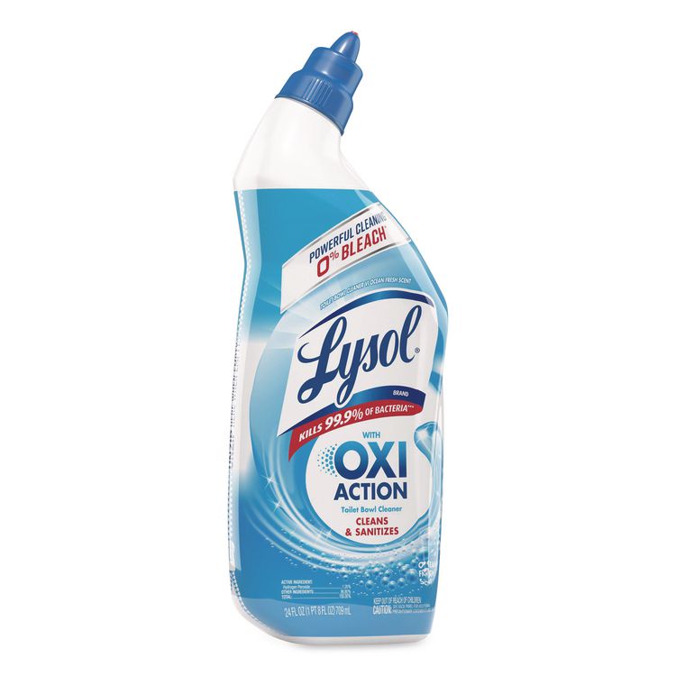 Toilet Bowl Cleaner with Oxi Action, Ocean Fresh Scent, 24 oz Angle-Neck Bottle