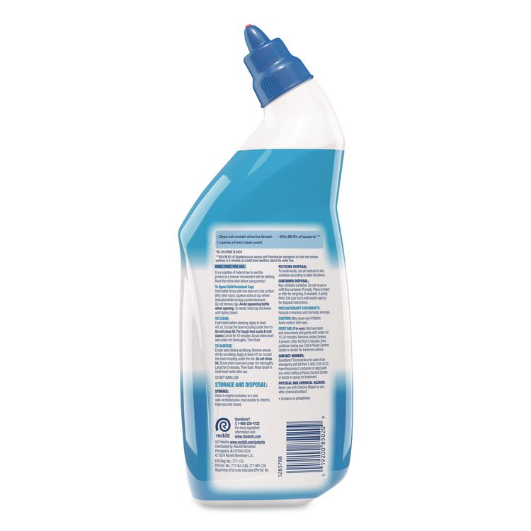 Toilet Bowl Cleaner with Oxi Action, Ocean Fresh Scent, 24 oz Angle-Neck Bottle