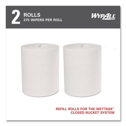 Power Clean Wipers for Solvents WetTask Customizable Wet Wiping System, Wipers Only, 9 x 15, White, 275/Roll, 2 Rolls/Carton