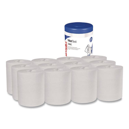 WetTask System Prep Wipers for Bleach/Disinfectants/Sanitizers Hygienic Enclosed System Refills, w/Canister, 55/RL,12 Roll/CT