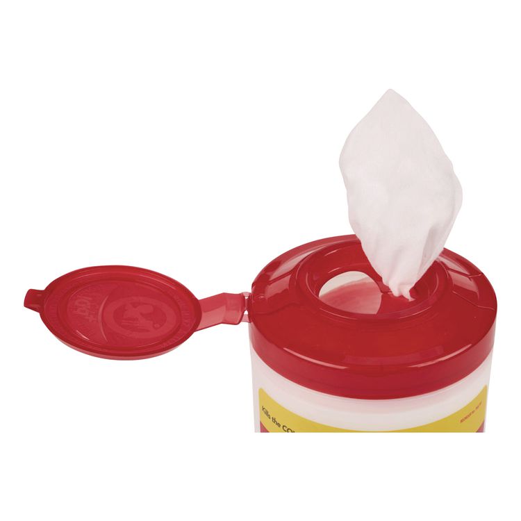 No-Rinse Sanitizing Multi-Surface Wipes, Unscented, White, 95/Container