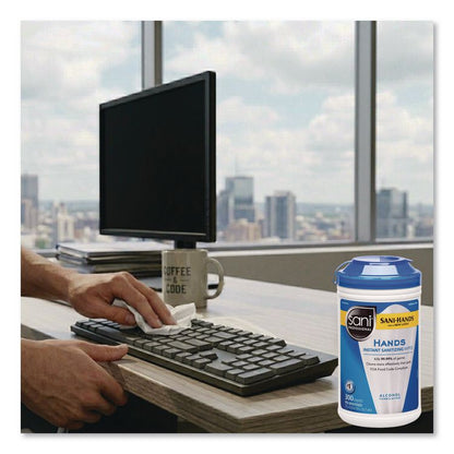 Hands Instant Sanitizing Wipes, 7.5 x 5, 300/Canister