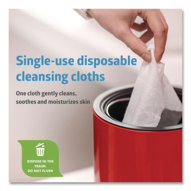 FitRight Select Premium Personal Cleansing Wipes, 8 x 12, Fragrance-Free, White, 48/Pack