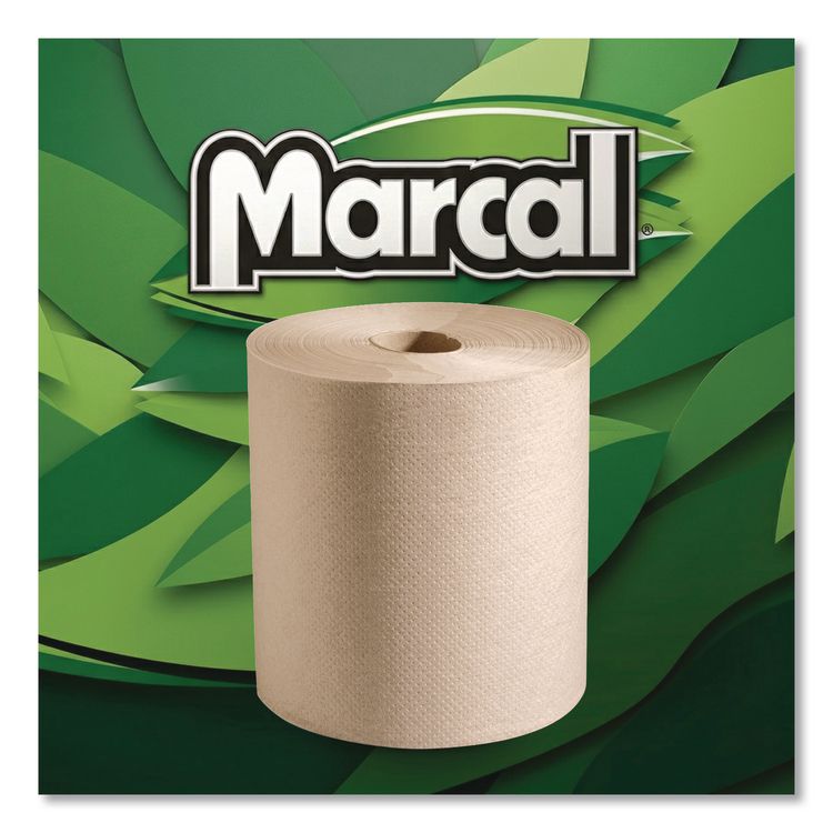 100% Recycled Hardwound Roll Paper Towels, 1-Ply, 7.88" x 800 ft, Natural, 6 Rolls/Carton