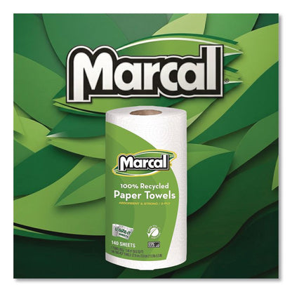 100% Premium Recycled Kitchen Roll Towels, Roll Out Box, 2 Ply, 11 x 5.5, White, 140 Sheets, 12 Rolls/Carton