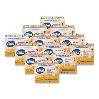 Advanced Clean Antibacterial Deodorant Bar Soap, Gold Scent, 4 oz, 3/Pack, 4 Packs/Carton