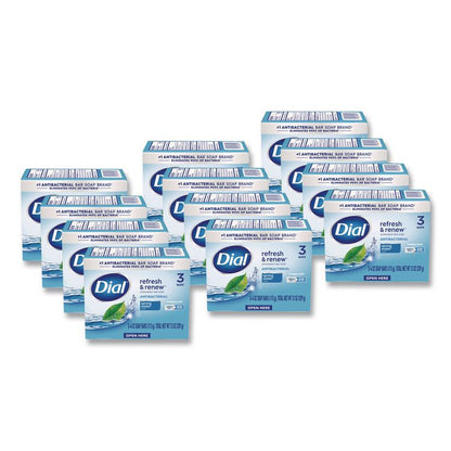 Refresh and Renew Antibacterial Deodorant Bar Soap, Spring Water Scent, 4 oz, 3 Bars/Pack, 4 Packs/Carton