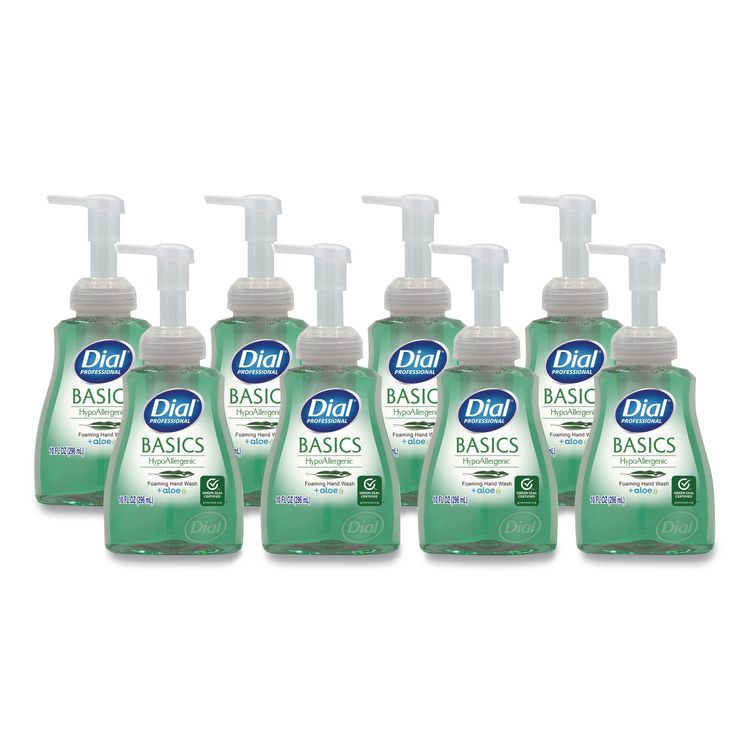 Basics Hypoallergenic Foaming Hand Wash, Fresh Floral Scent, 10 oz Pump Bottle, 8/Carton