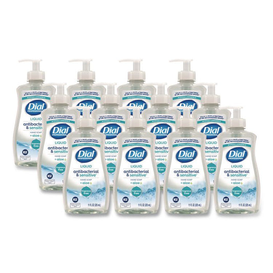 Antibacterial and Sensitive Liquid Hand Soap, Fragrance Free, 11 oz Pump Bottle (Each)