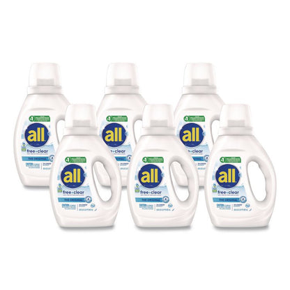 Free Clear HE Laundry Detergent, 24 Loads, Unscented, 30 oz Bottle, 6/Carton