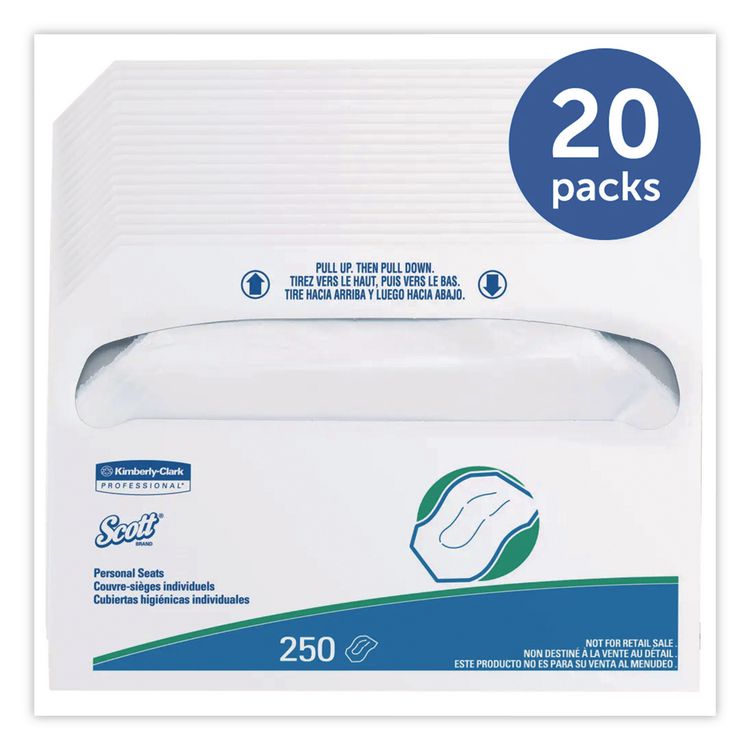 Personal Seats Toilet Seat Covers, 14.5 x 17, White, 250/Pack, 20 Packs/Carton