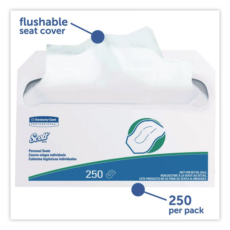 Personal Seats Toilet Seat Covers, 14.5 x 17, White, 250/Pack, 20 Packs/Carton