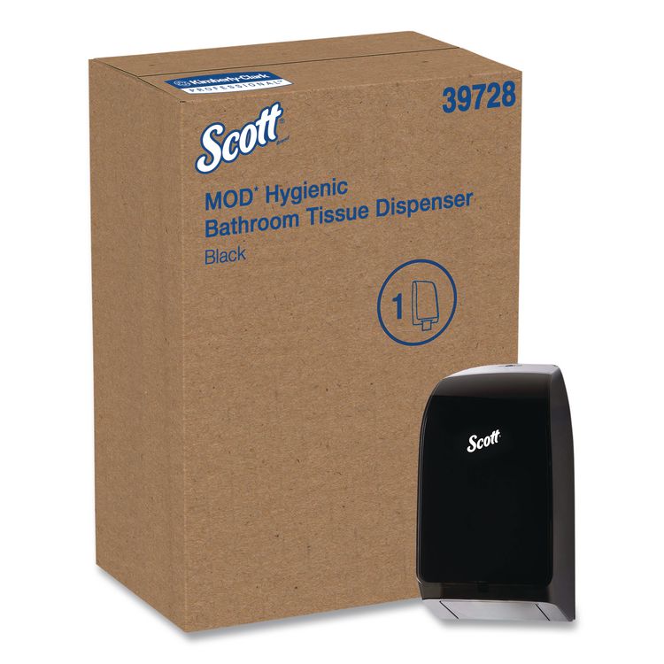 Hygienic Bathroom Tissue Dispenser, 7 x 5.73 x 13.34, Black