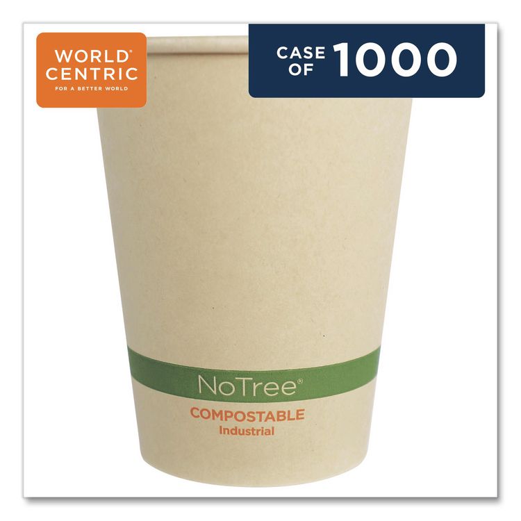 NoTree Paper Hot Cups, 12 oz, Natural, 1,000/Carton