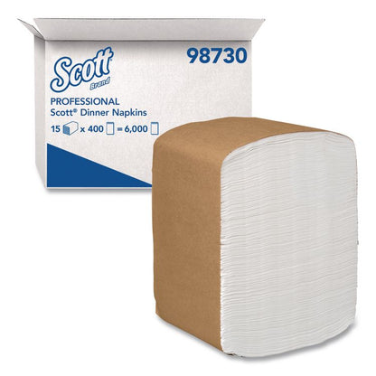 Full-Fold Dispenser Napkins, 1-Ply, 12 x 17, White, 400/Pack, 15 Packs/Carton