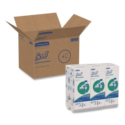 MegaCartridge Napkins, 1-Ply, 8.4 x 6.5, White, 875/Pack, 6 Packs/Carton