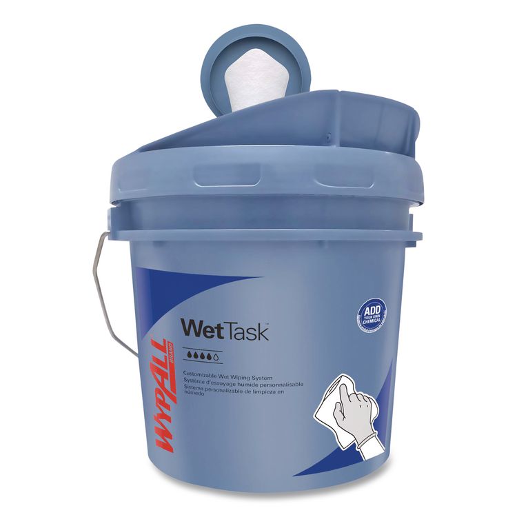 WetTask Customizable Wet Wiping System, 3.5 gal, Blue, 2/Carton