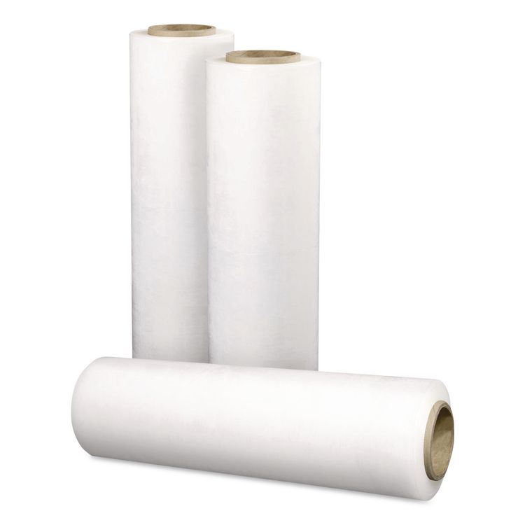 Stretch Film and Shrink Wrap, A and B, 18" x 1,500 ft, 57-Gauge, Clear, 4/Carton