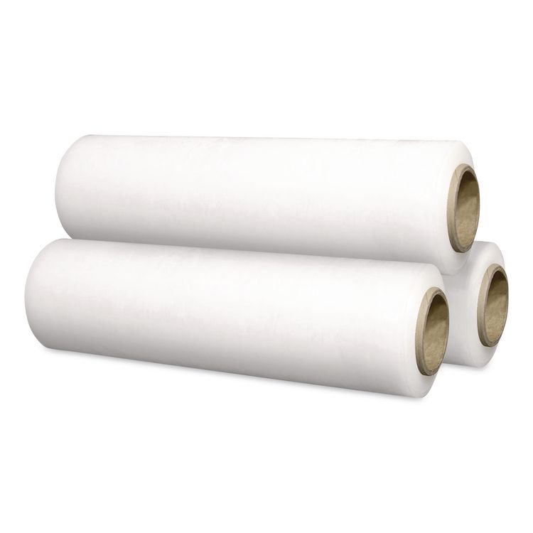 Stretch Film and Shrink Wrap, A and B, 18" x 1,500 ft, 57-Gauge, Clear, 4/Carton
