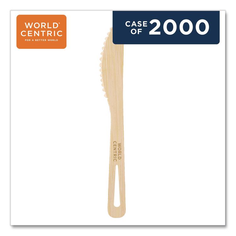 Bamboo Cutlery, Knife, Paper, Natural, 2,000/Carton