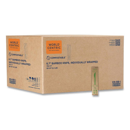 Bamboo Cutlery, Knife, Paper, Natural, 750/Carton