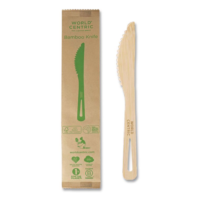 Bamboo Cutlery, Knife, Paper, Natural, 750/Carton