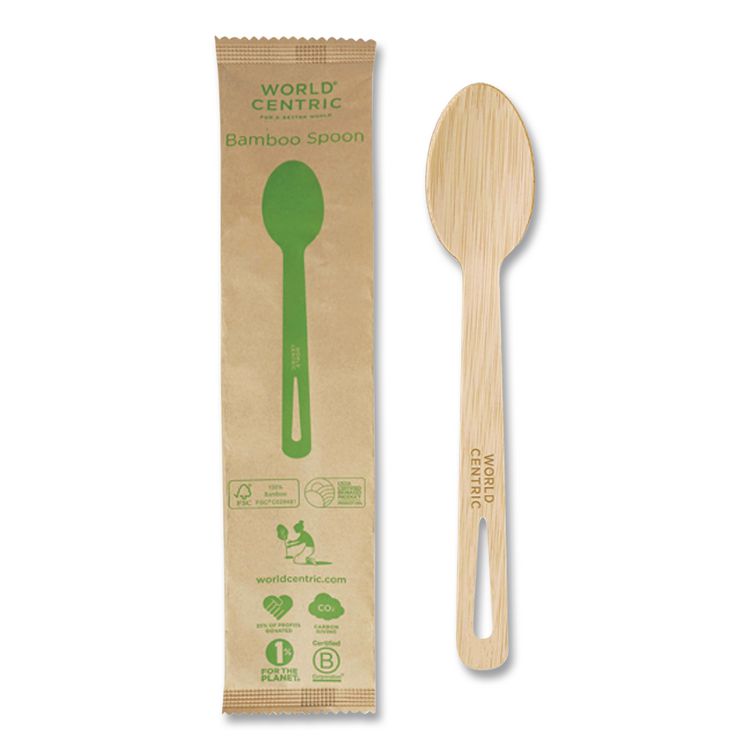 Bamboo Cutlery, Spoon, Paper, Natural, 750/Carton