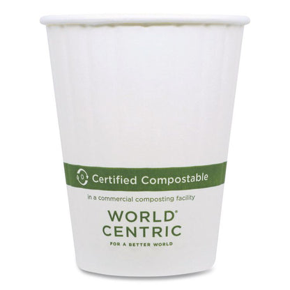 Double Wall Paper Hot Cups, 12 oz, White, 1,000/Carton
