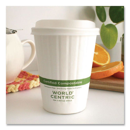 Double Wall Paper Hot Cups, 12 oz, White, 1,000/Carton