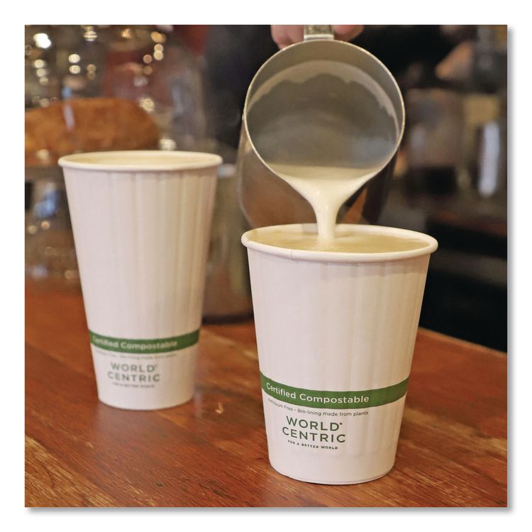 Double Wall Paper Hot Cups, 12 oz, White, 1,000/Carton