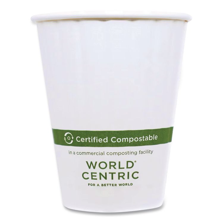 Double Wall Paper Hot Cups, 8 oz, White, 1,000/Carton