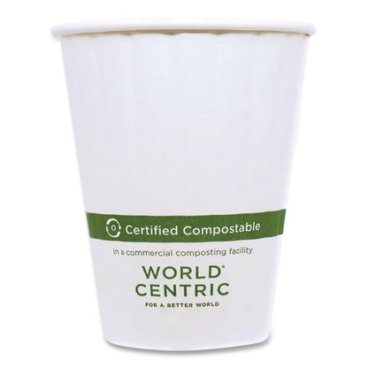 Double Wall Paper Hot Cups, 8 oz, White, 1,000/Carton