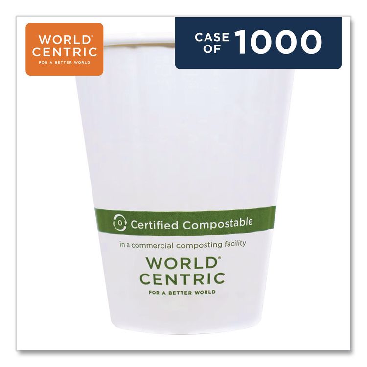 Double Wall Paper Hot Cups, 8 oz, White, 1,000/Carton